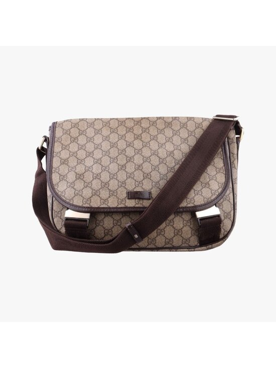 Gucci Handbags - Gucci GG Plus Messenger Brown Leather